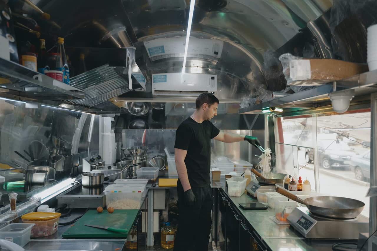 A representative image of a food truck worker.