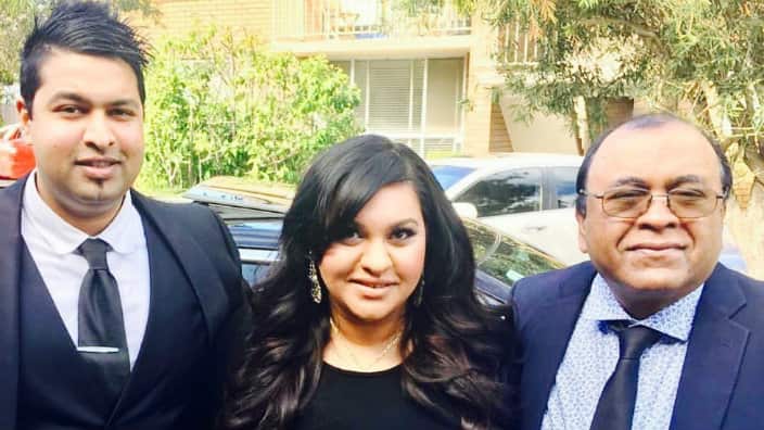 Nerita with her brotherand  father Ajit Somers 