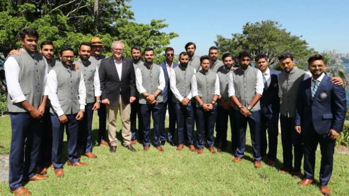 PM Morrison is with Indian Cricket team