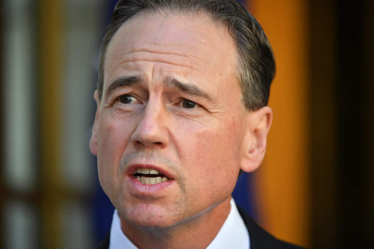 Minister for Health Greg Hunt at a press conference at Parliament House in Canberra, Monday, September 7, 2020. (AAP Image/Mick Tsikas) NO ARCHIVING