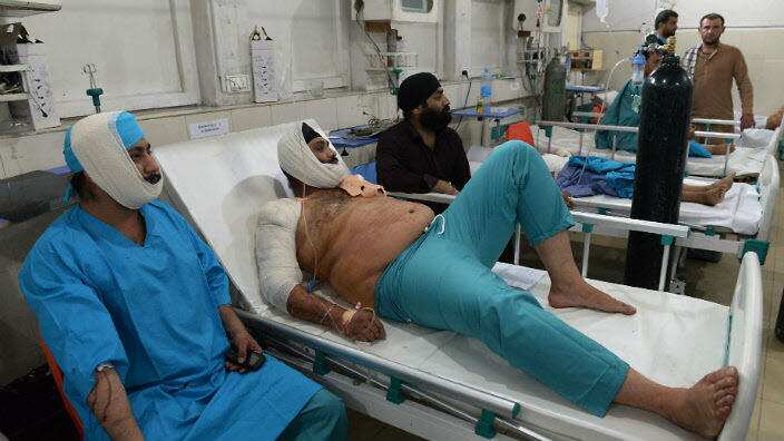 Afghan Sikhs in hospital after the explosion