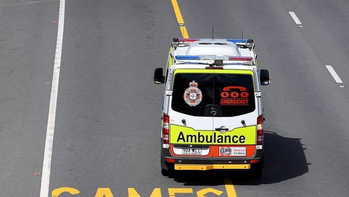 An Ambulance on the road- AAP Image/Dave Hunt