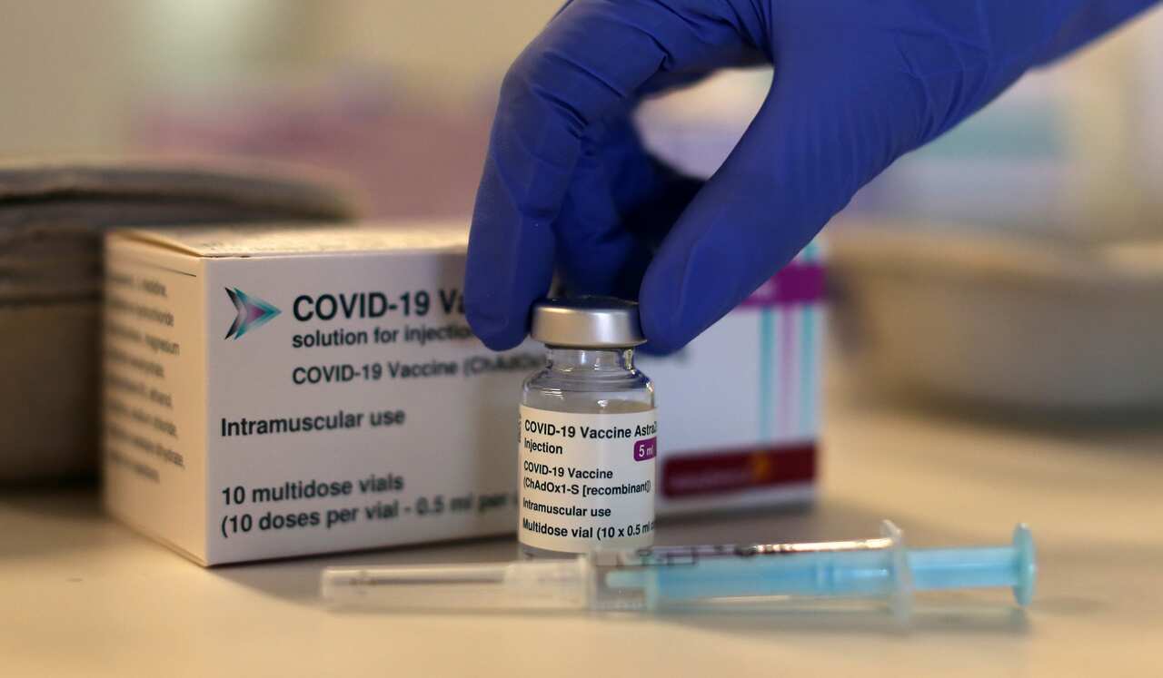 An Astra Zeneca vaccine sample during a Covid-19 mass vaccination at Atletico Madrid's Wanda Metropolitan stadium in Madrid, Spain. Picture date: February Saturday 27, 2021. Photo credit should read: Isabel Infantes/EMPICS Entertainment.