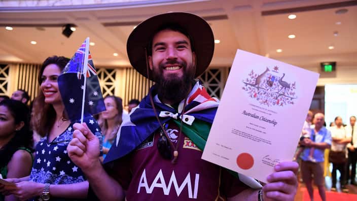 A citizenship ceremony on Australia Day in Brisbane, Thursday, Jan. 26, 2017