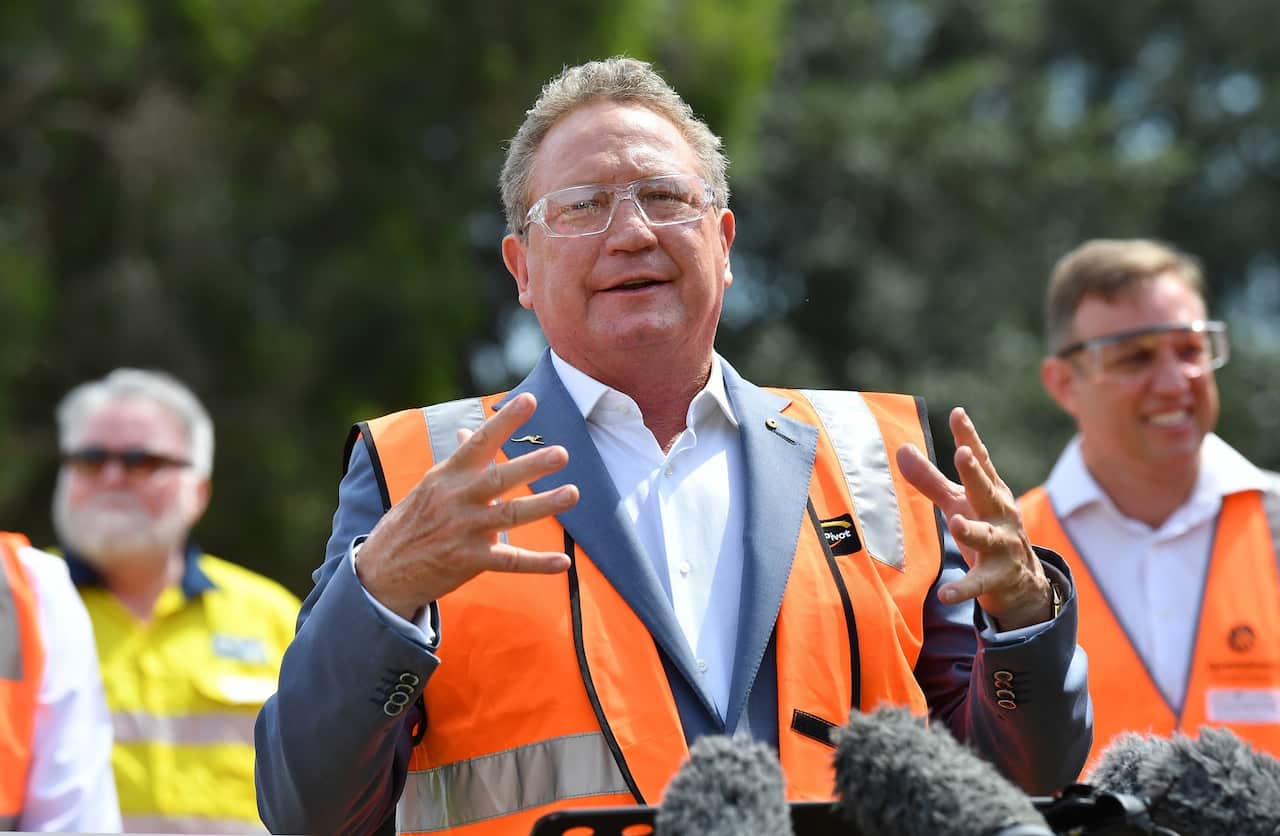 Andrew 'Twiggy' Forrest speaking about 'green hydrogen' (AAP)