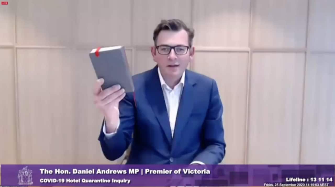Daniel Andrews at Hotel Hotel Quarantine Inquiry