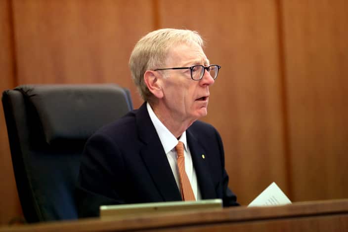 Commissioner Kenneth Hayne at the royal commission (AAP)