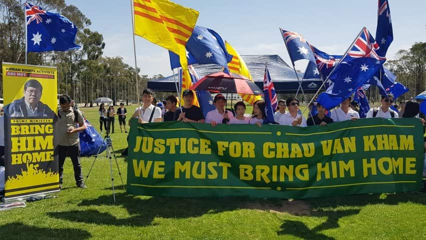 Demonstration to release Chau Van Kham in Canberra