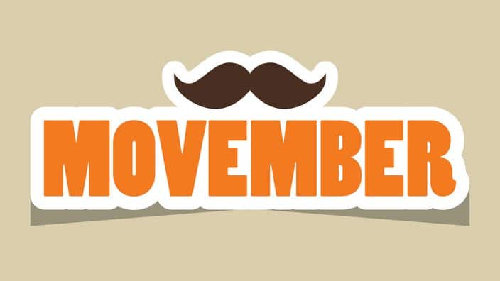 Movember logo with mustache.