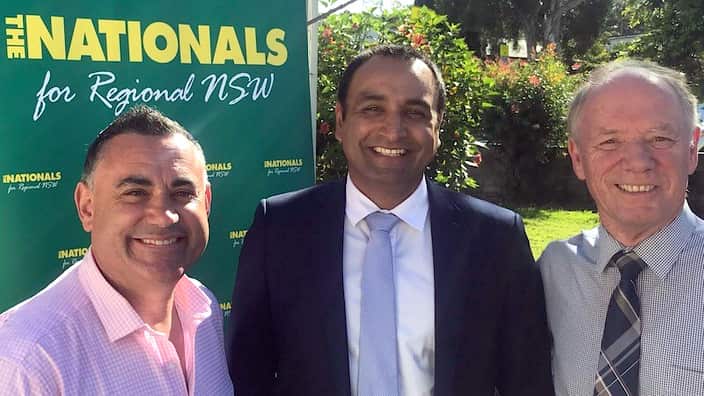 Gurmesh Singh with National MP Andrew Fraser