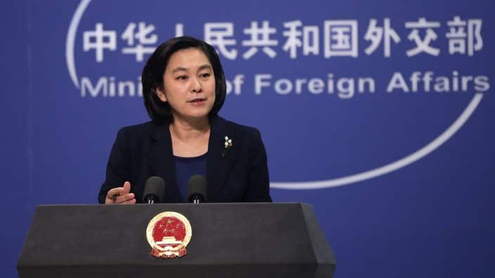 Hua Chunying, spokeswoman of China's foreign ministry, speaks at a regular press conference 
