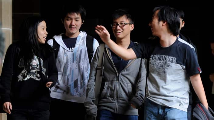 Tertiary students at the University of Melbourne in Melbourne 