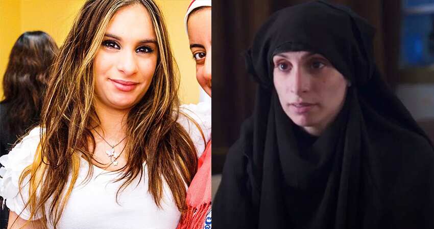 Mariam Daboussy in Australia (Left) And Mariam when she appeared at ABC program from Al-Hawl camp as an ISIS refugee