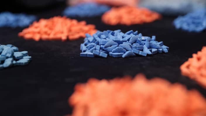MDMA pills seized by anti-narcotics police in Chile