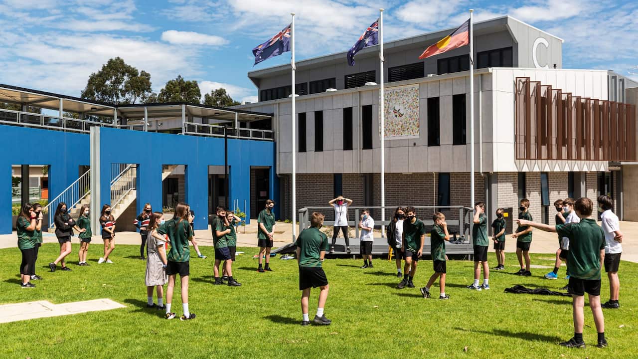 Students take part in an outdoor class