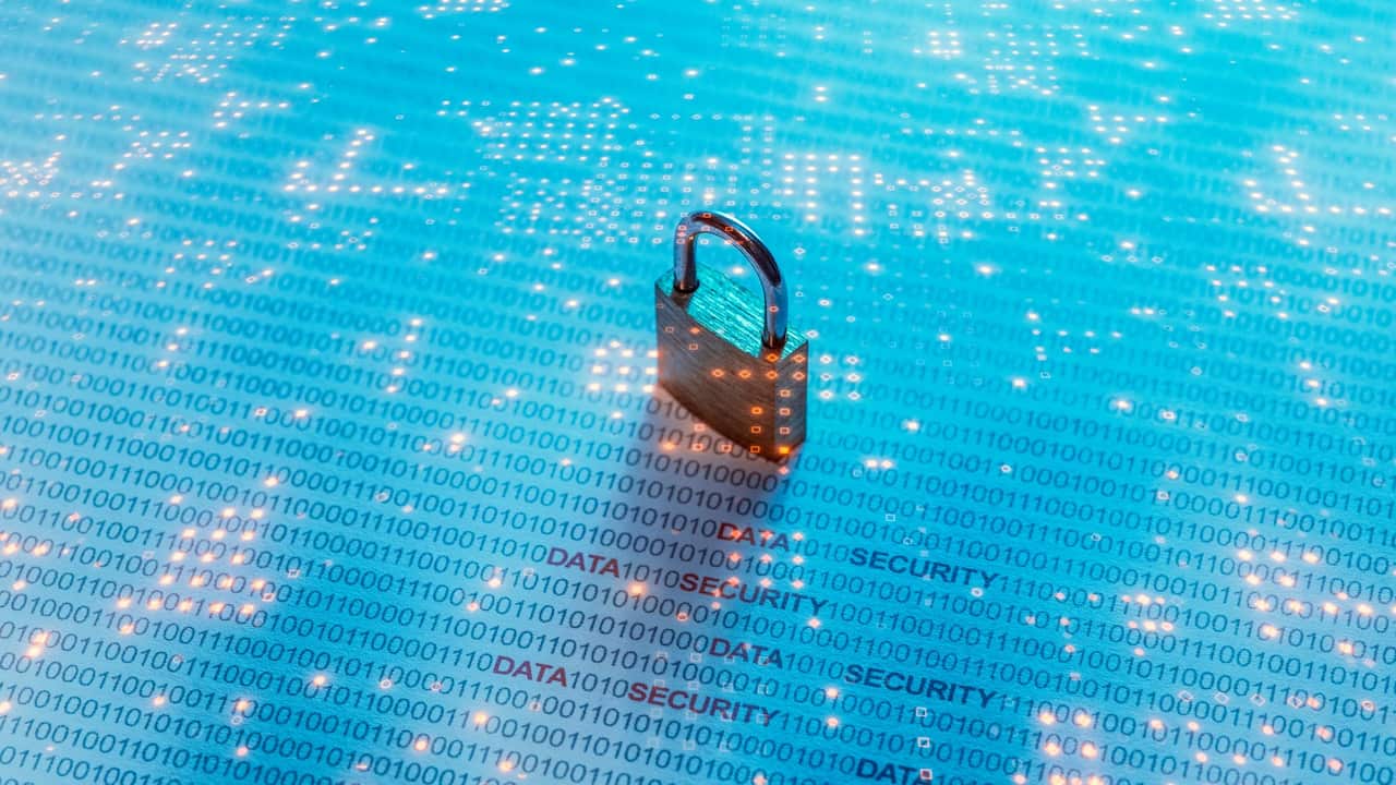 Padlock, data security concept.