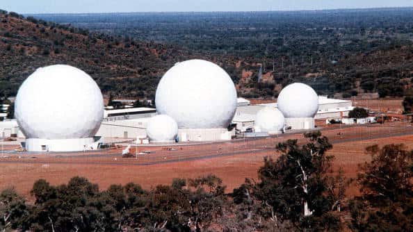 An undated file photo shows the radar domes of the