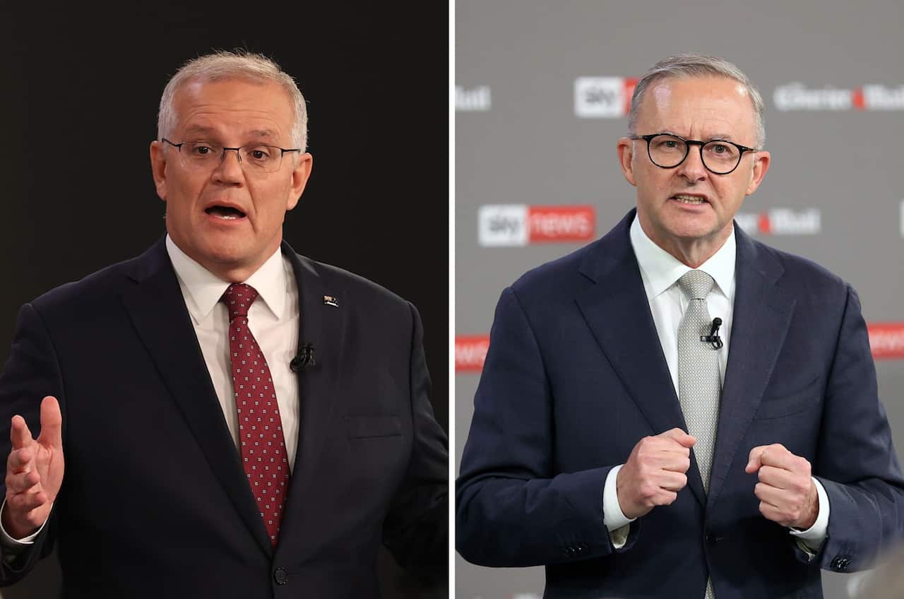 Prime Minister Scott Morrison and Opposition Leader Anthony Albanese