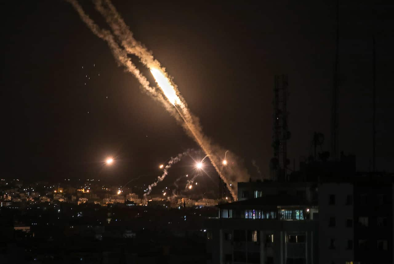 Rockets fired from Gaza head towards Israel 