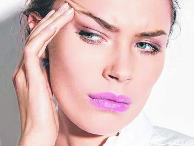 A model looks stressed