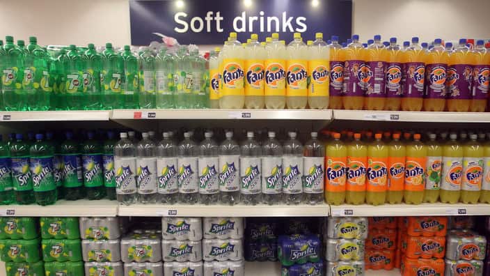 The soft-drink shelves at a supermarket - AAP
