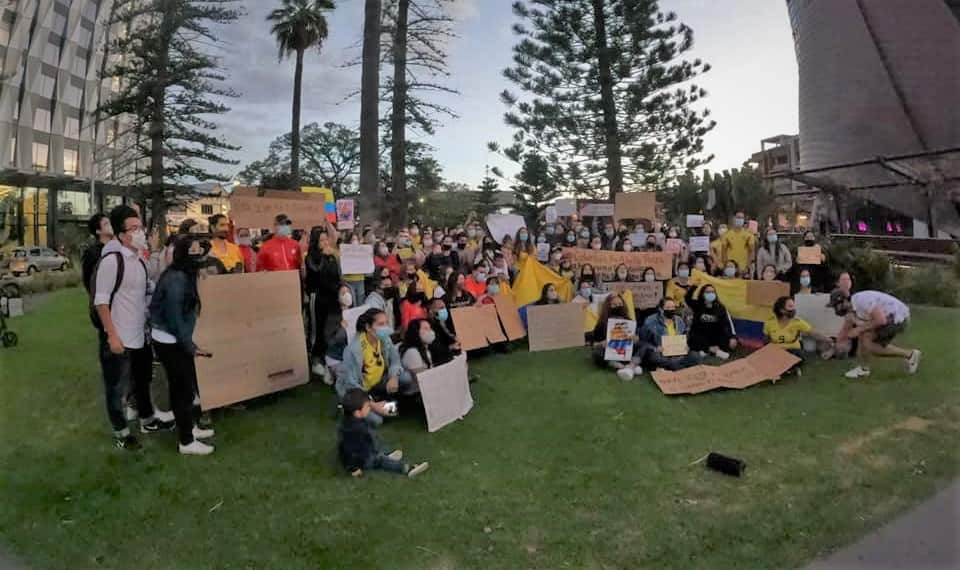 Colombianos se manifiestan en Perth 