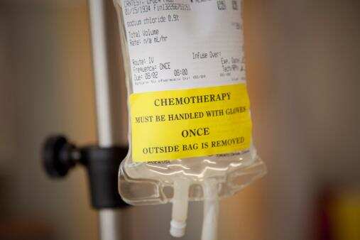 Chemotherapy drug bag used in delivering drug treatment to a cancer patient