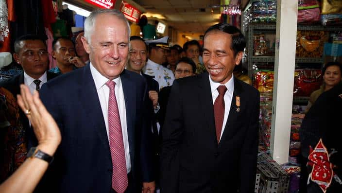 Malcolm Turnbull and Joko Widodo in Jakarta (AAP)