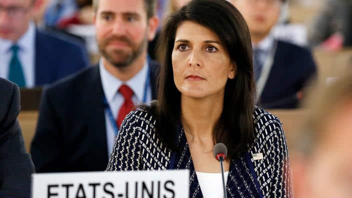 The United States' Nikki Haley