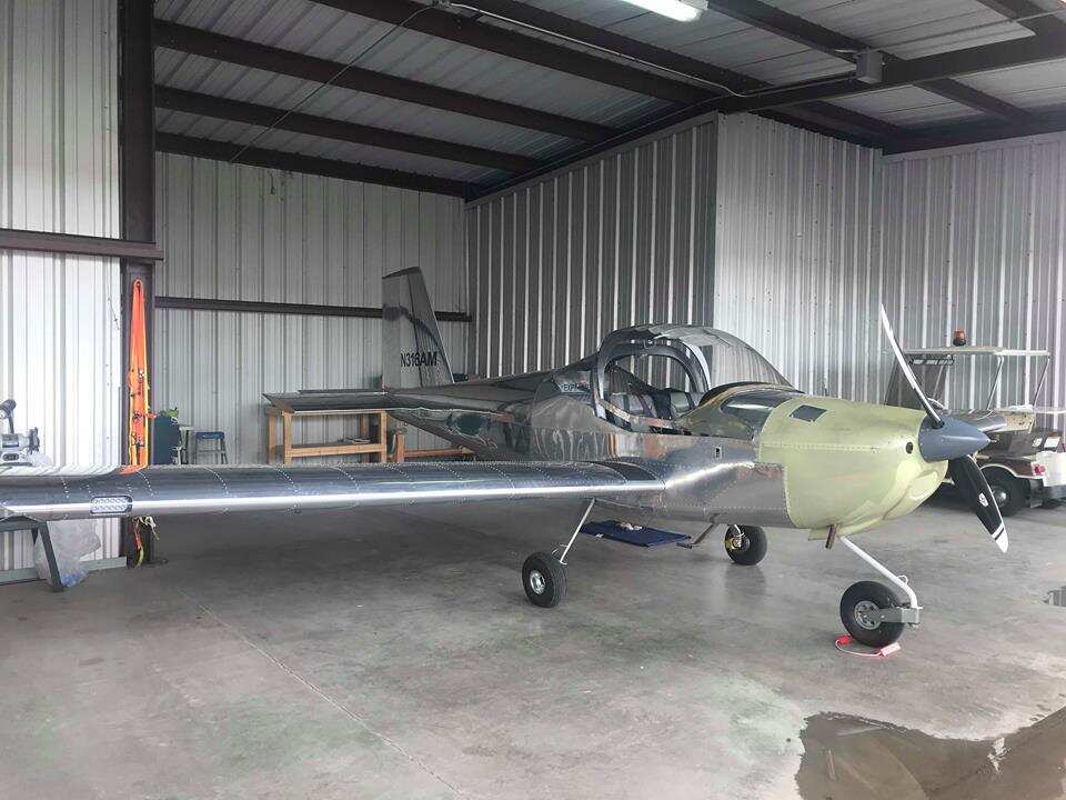 Pramod Regmi's aircraft at a hanger