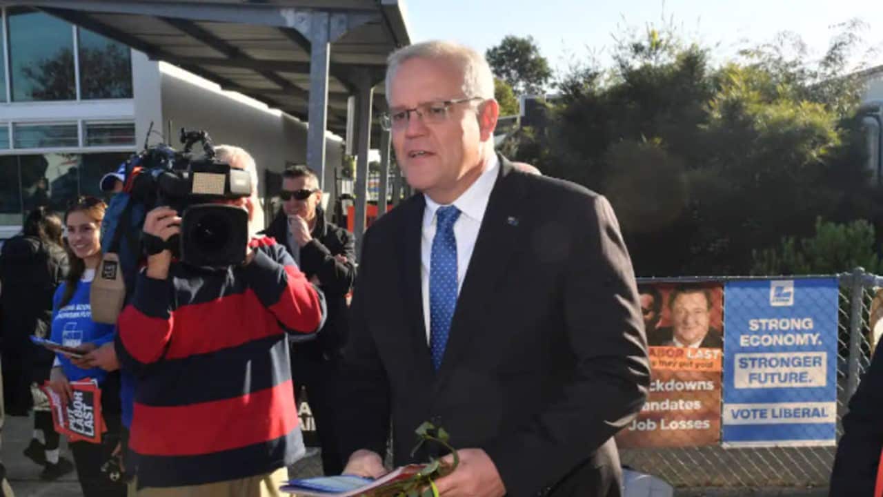 Waziri Mkuu Scott Morrison, akiwa katika kampeni ya uchaguzi mkuu