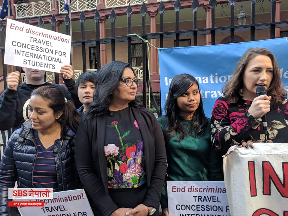 Students at a protest in Sydney