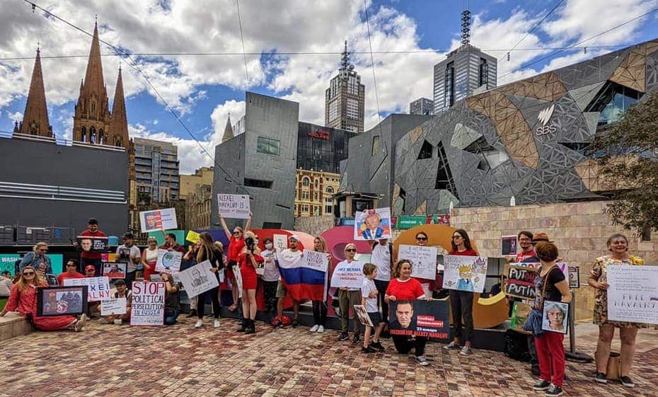 Rallies to support Navalny in Melbourne, 06.02.21