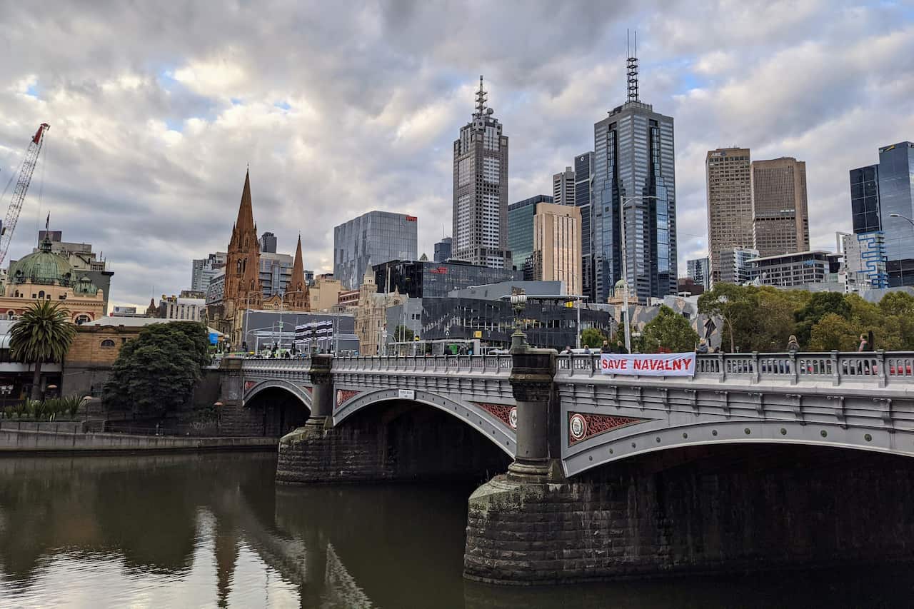 Protests in support of Alexei Navalny in Melbourne