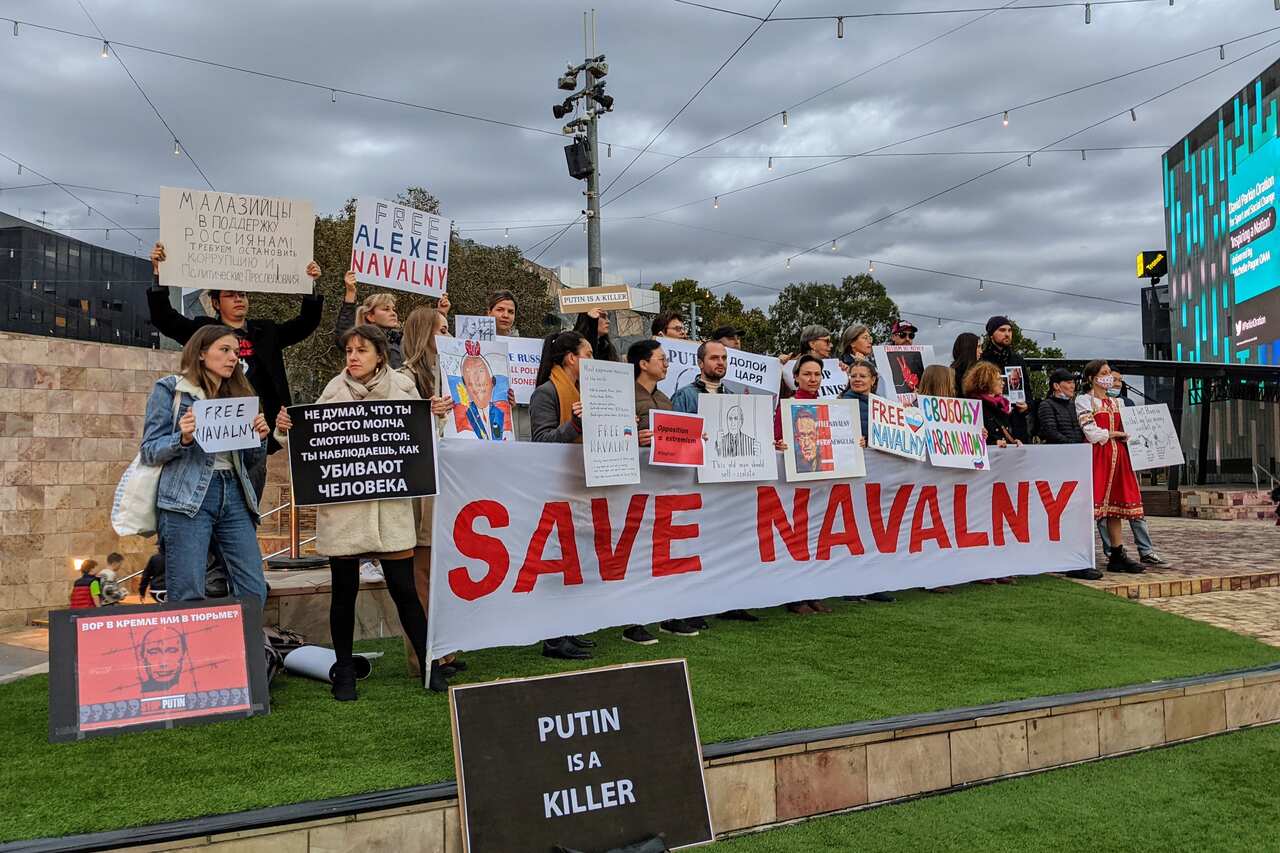 Protests in support of Alexei Navalny in Melbourne