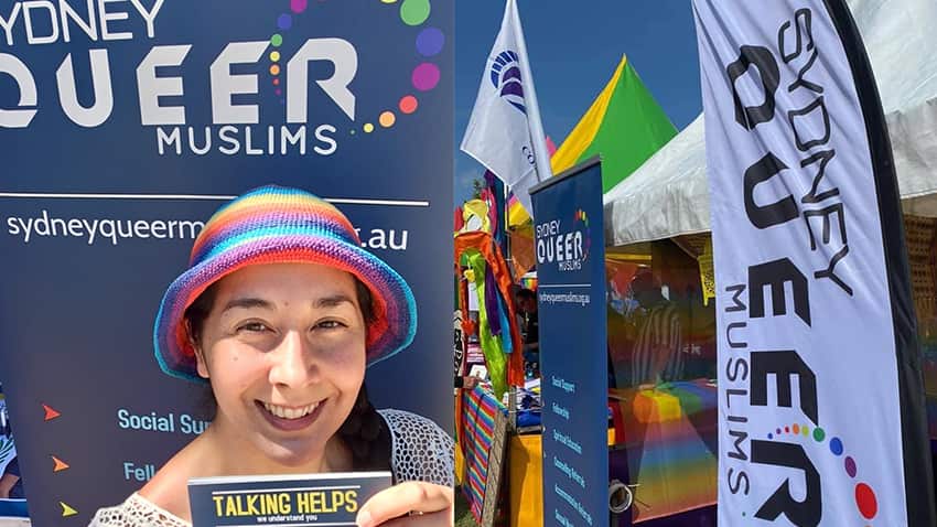 Siobhan Irving attending a fair with Sydney Queer Muslims