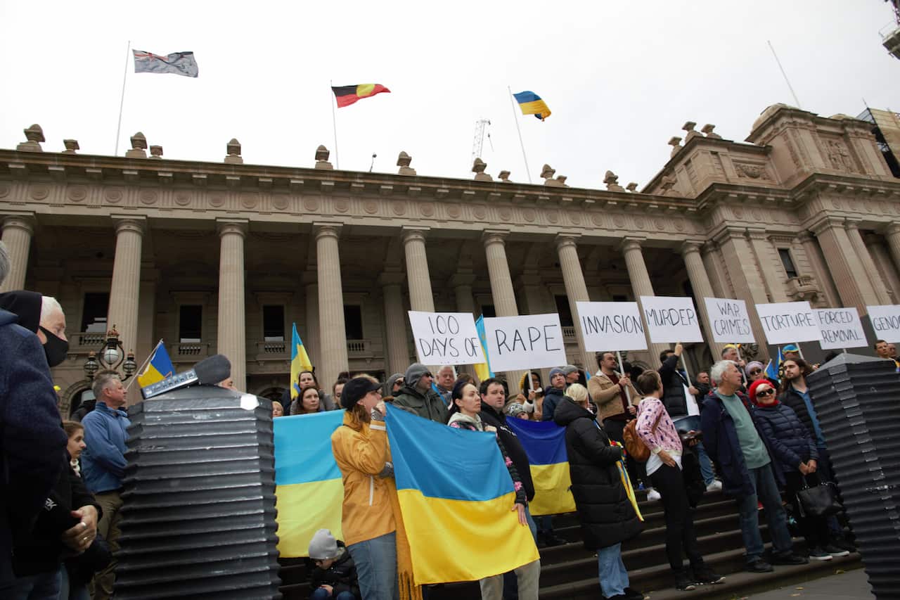 Rally against the war in Ukraine.