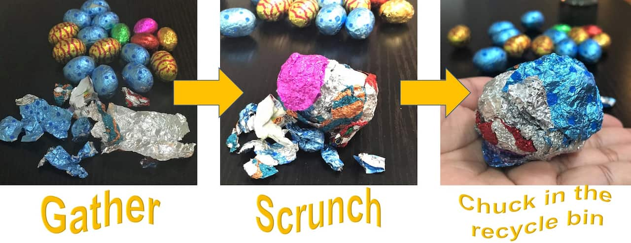 Recycling Easter egg foil