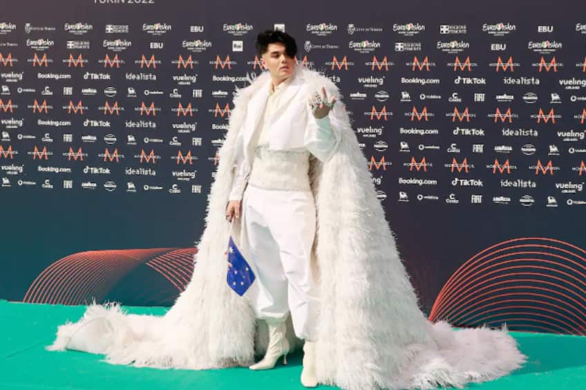 Sheldon Riley for Australia attend the opening ceremony of Eurovision Song Contest held at the Royal Palace of Venaria Reale near Turin.