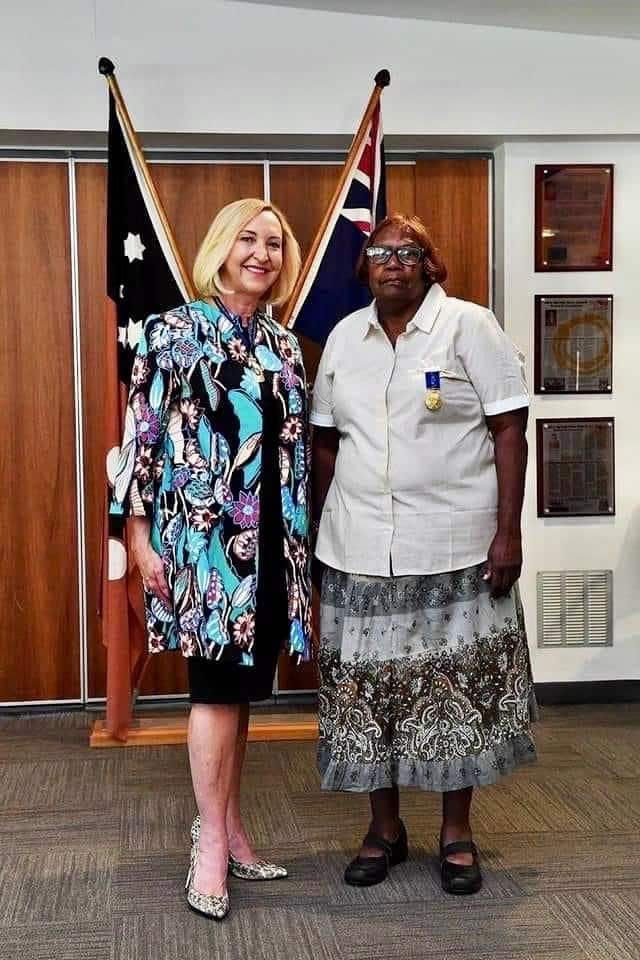 Rosemary with NT Administrator, Honourable Vicki O’Halloran AO 