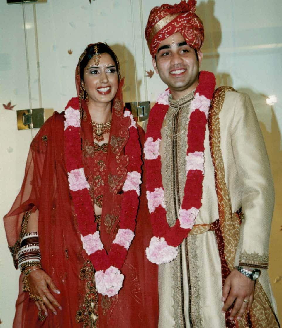 Ramona and Anurag Saboo at their wedding in 2004.