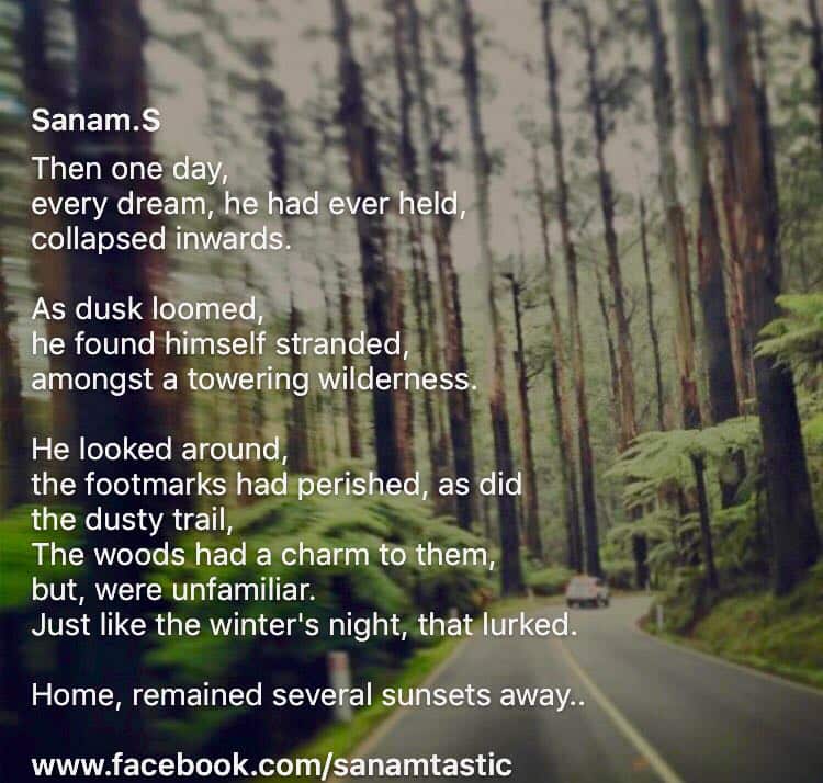 A poem written by Sanam Sharma