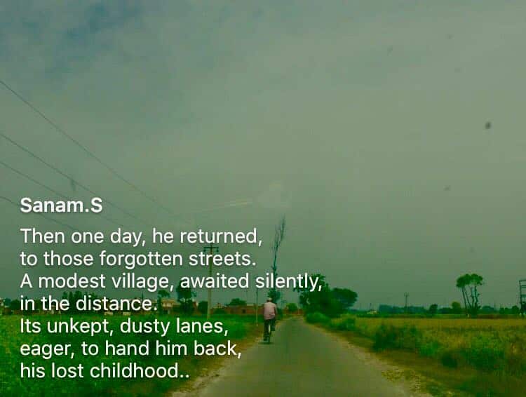 A poem written by Sanam Sharma