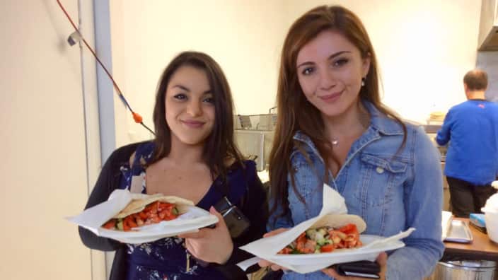Attendees had the opportunity to try different dishes with halloumi