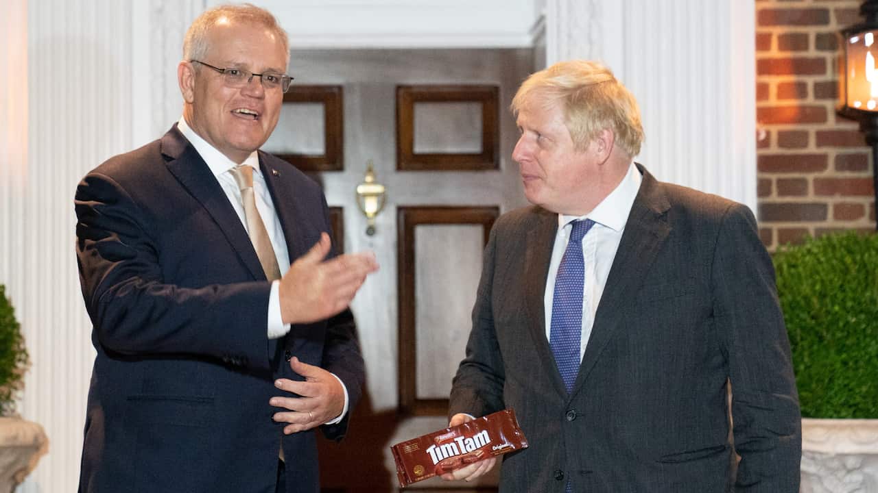 Scomo with Boris Johnson