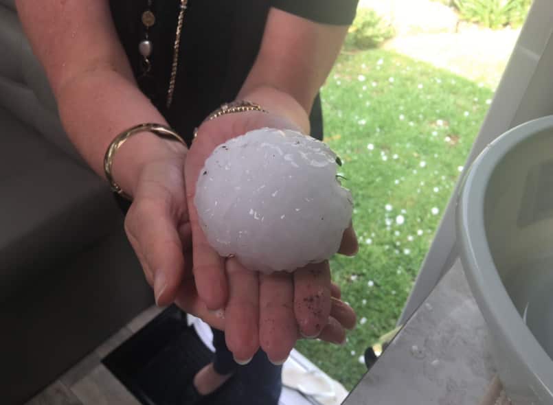 Enormous Hail during Sydney's severe storm