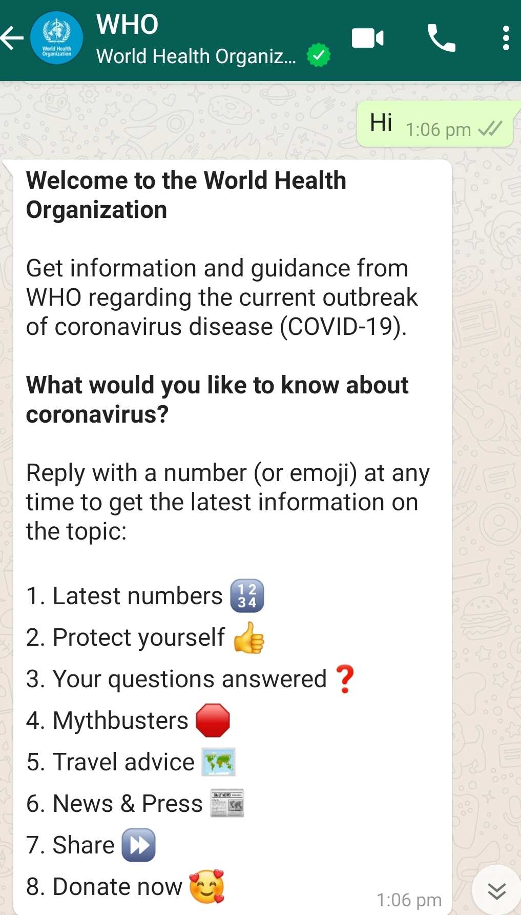 WHO provides information about Coronavirus