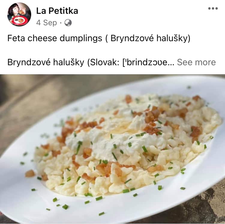 Slovak traditional cheese dumplings
