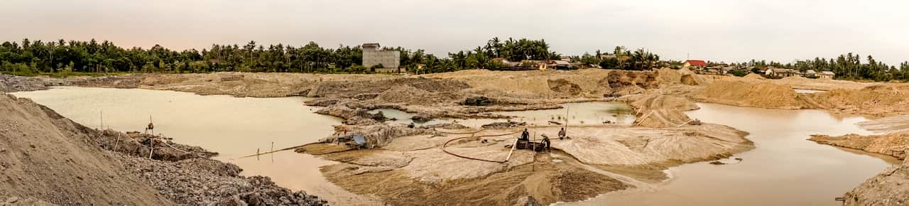 Off-shore tin mining operation in Bangka Island