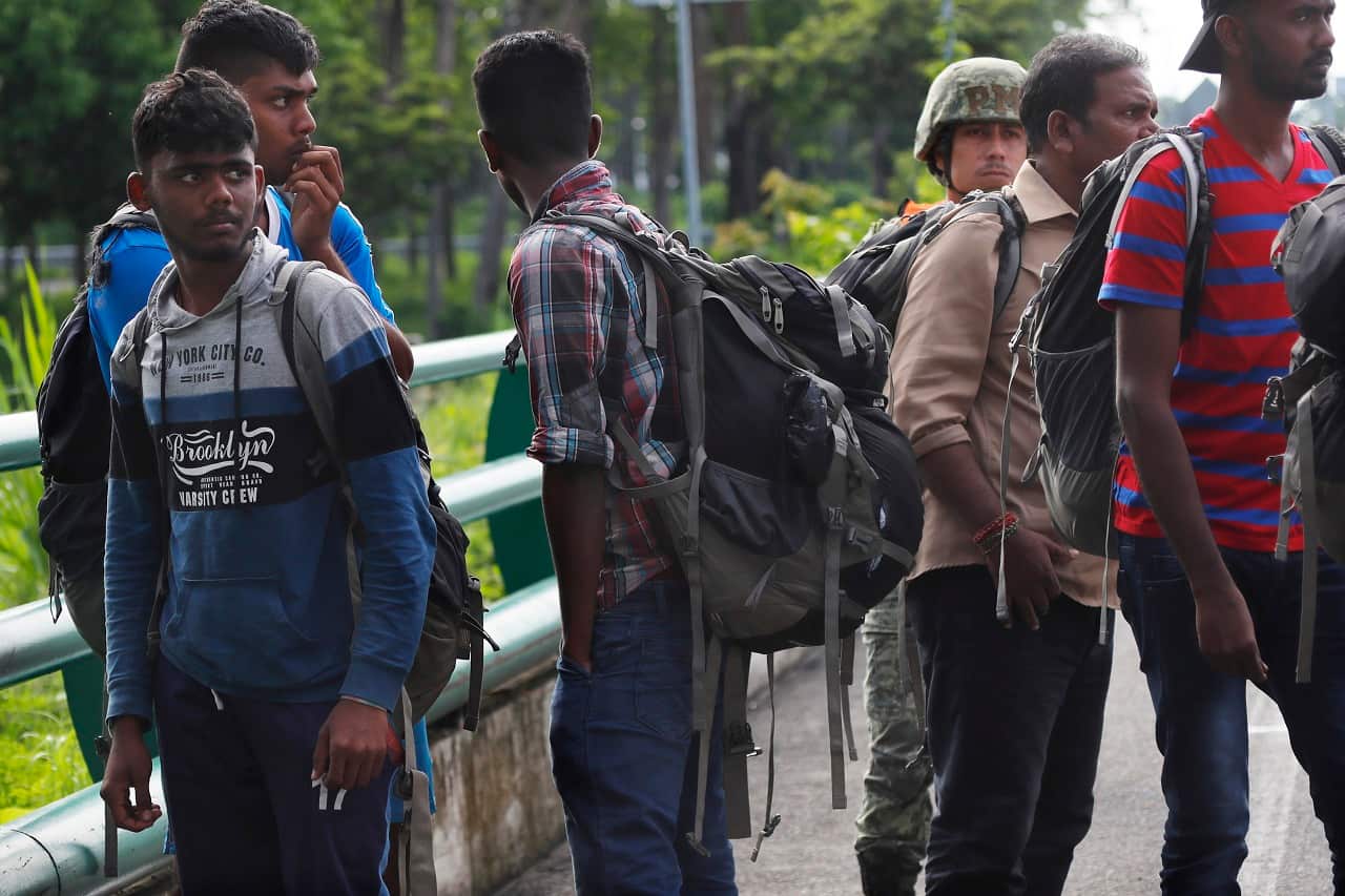 Migrants from India detained at checkpoint, Chiapas state, Mexico, June 10, 2019.